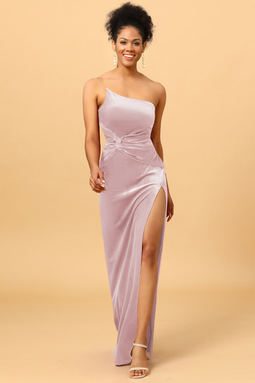Wedtrend Women Bridesmaids Mermaid One Shoulder Long Velvet Bridesmaid Formal Evening Dress with Slit WEDTREND Wedtrend Women Bridesmaids Mermaid One Shoulder Long Velvet Bridesmaid Formal Evening Dress with Slit WEDTREND