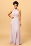 A Line Convertible Long Chiffon Bridesmaid Dress