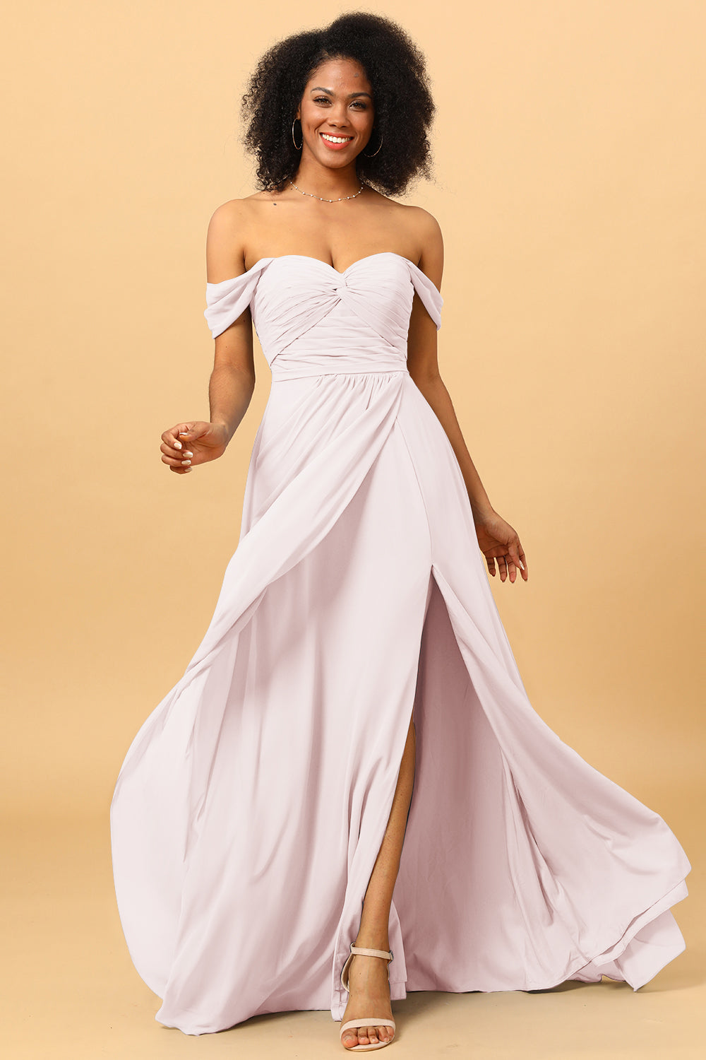Wedtrend Women Bridesmaids A Line Off the Shoulder Ruched Chiffon Bridesmaid Dress with Slit WEDTREND Wedtrend Women Bridesmaids A Line Off the Shoulder Ruched Chiffon Bridesmaid Dress with Slit WEDTREND