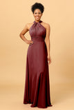 A Line Convertible Long Chiffon Bridesmaid Dress