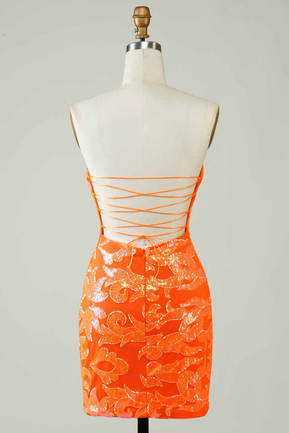 WEDTREND Women Strapless Orange Tight Homecoming Dress Sequins Sleeveless Cocktail Dress WEDTREND Women Strapless Orange Tight Homecoming Dress Sequins Sleeveless Cocktail Dress