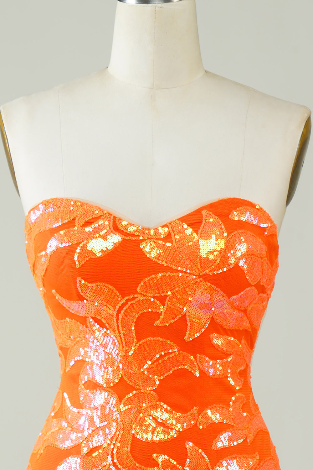 WEDTREND Women Strapless Orange Tight Homecoming Dress Sequins Sleeveless Cocktail Dress WEDTREND Women Strapless Orange Tight Homecoming Dress Sequins Sleeveless Cocktail Dress
