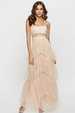 Black Corset Asymmetrical Tulle Long Wedding Guest Dress