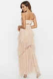 Black Corset Asymmetrical Tulle Long Wedding Guest Dress