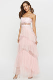 Black Corset Asymmetrical Tulle Long Wedding Guest Dress