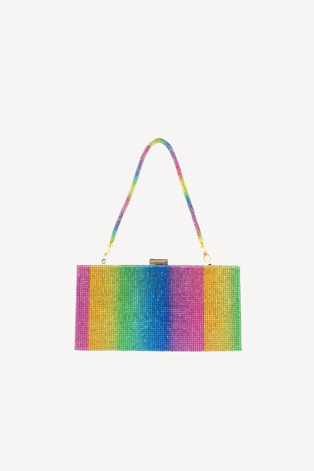 Sparkly Rainbow Rhinestone Evening Party Handbag