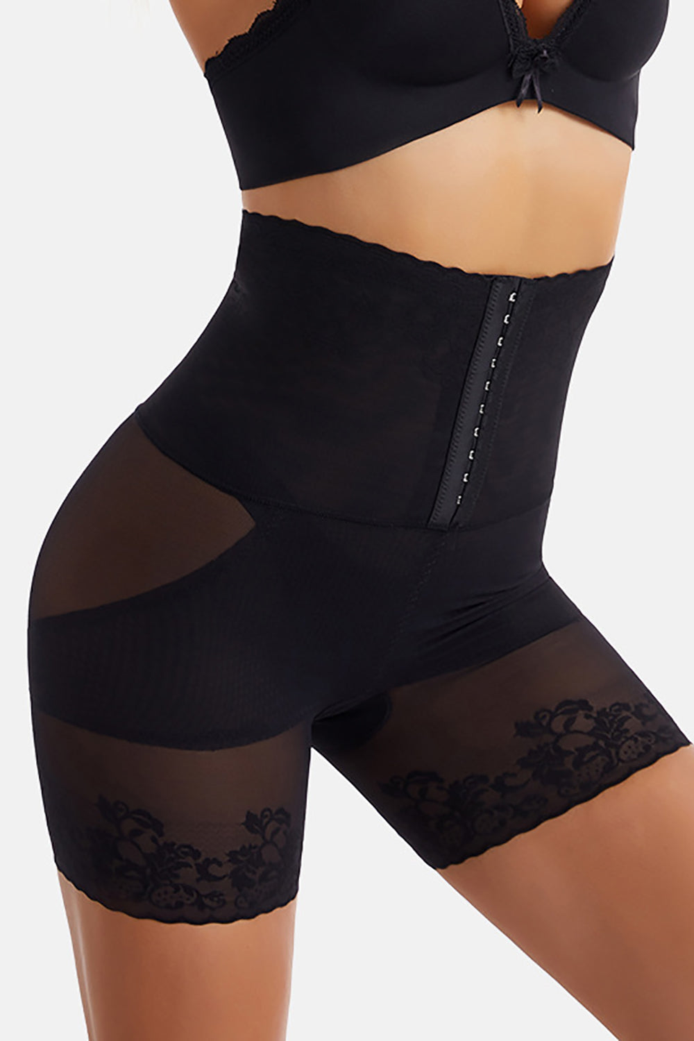 Apricot High-Waisted Butt-Lifting Corset Lace Breathable Shapewear