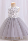 Tulle Boat Neck Sleeveless Light Green Flower Girl Dress