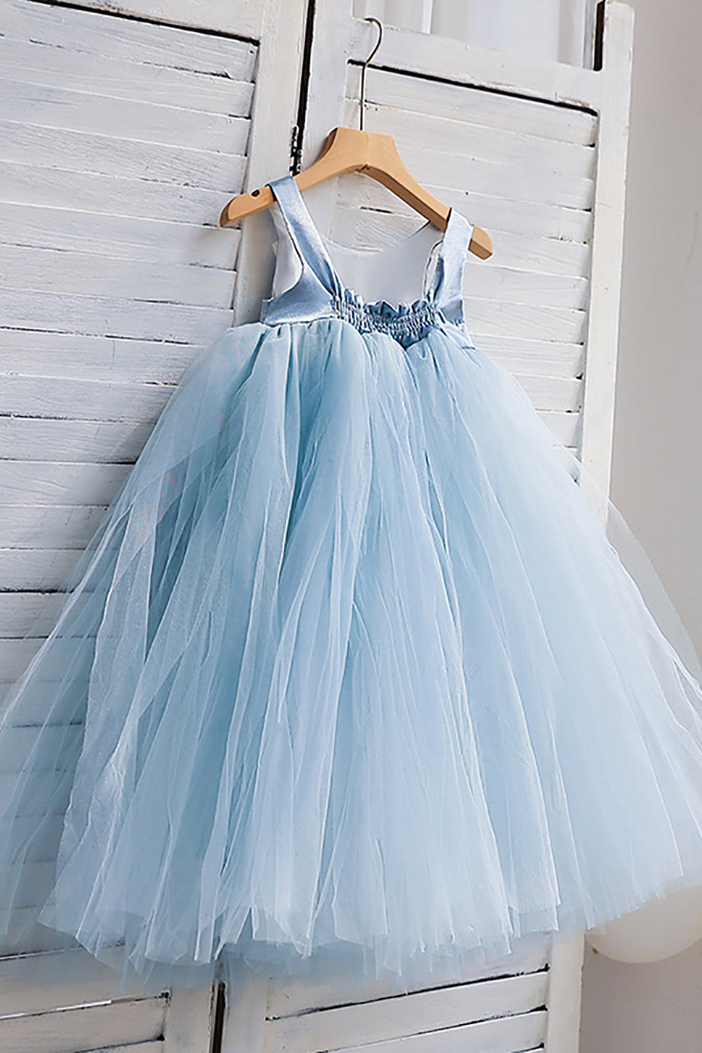 Wedtrend Tulle Light Blue Flower Girl Dress A-Line Boat Neck Sleeveless Wedding Girl Dress WEDTREND Wedtrend Tulle Light Blue Flower Girl Dress A-Line Boat Neck Sleeveless Wedding Girl Dress WEDTREND