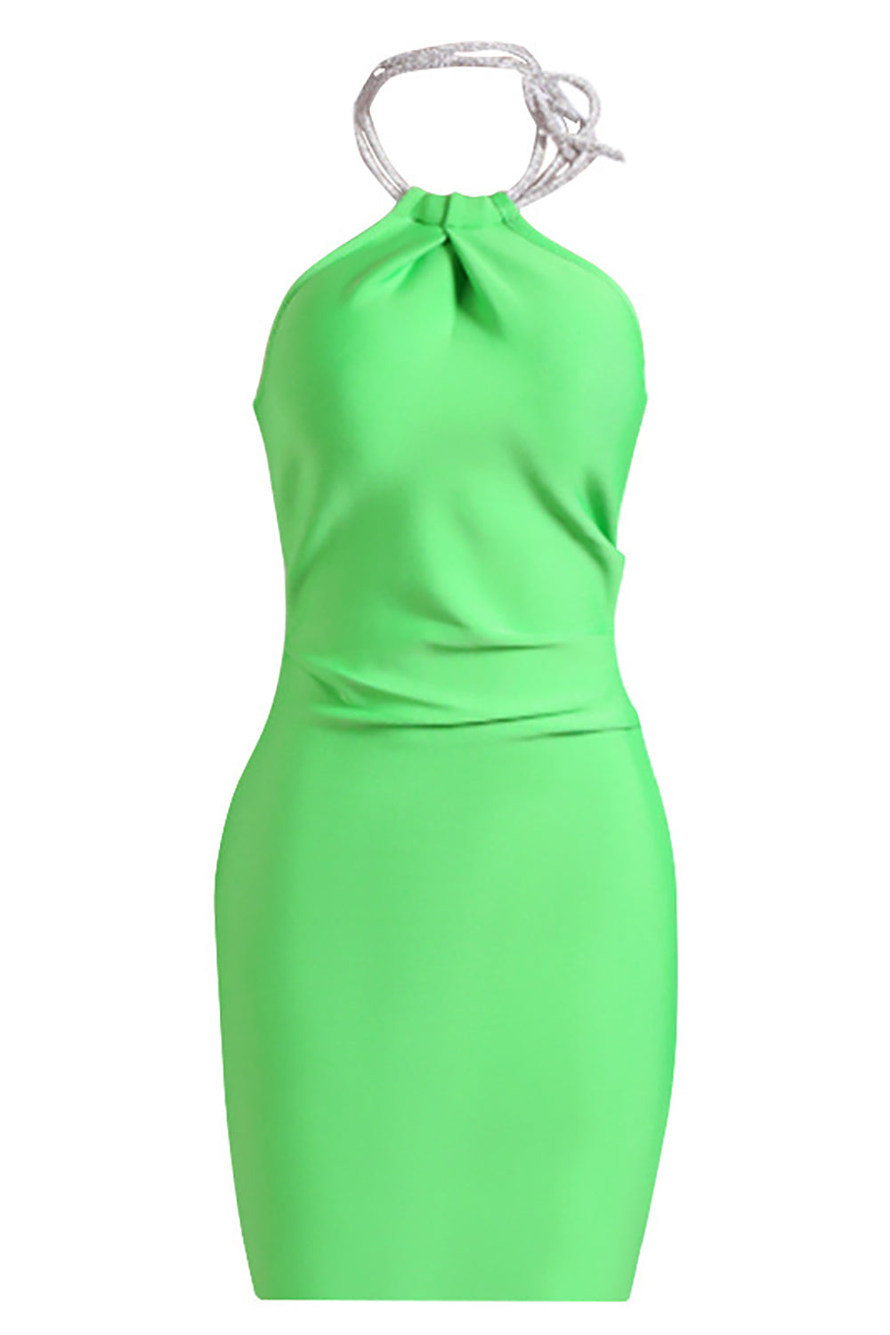 Green Halter Backless Bodycon Cocktail Dress