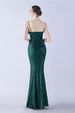 Lilac Sheath Spaghetti Straps Sequin Formal Dress With Feather