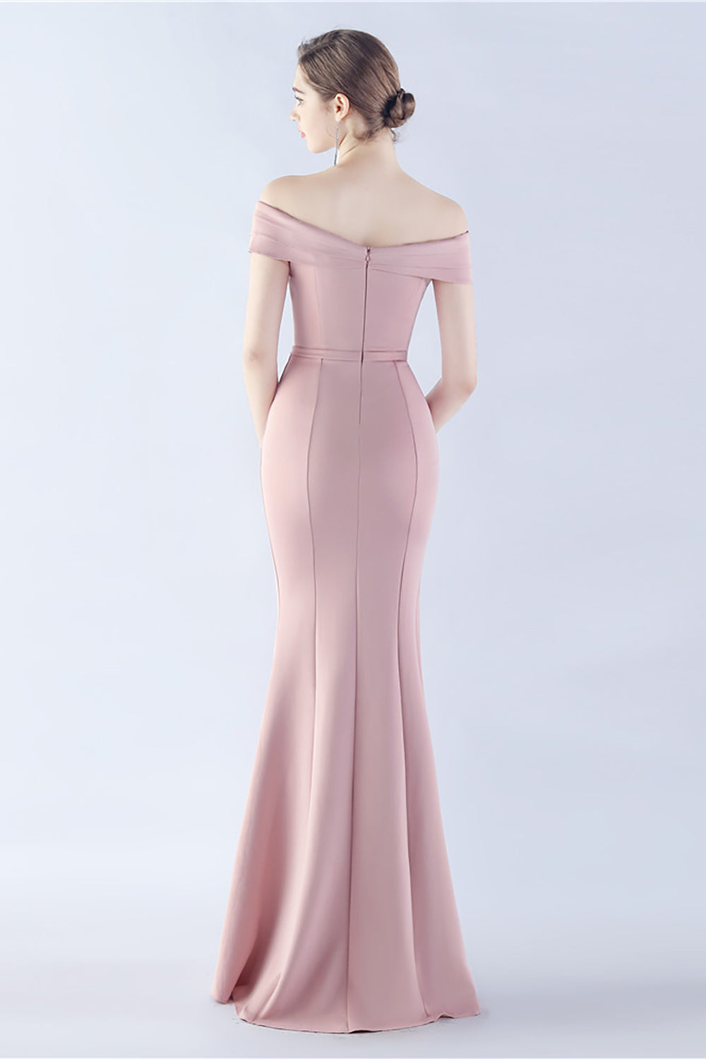 Wedtrend Women Navy Off the Shoulder Mermaid Crepe Formal Dress with Slit WEDTREND Wedtrend Women Navy Off the Shoulder Mermaid Crepe Formal Dress with Slit WEDTREND