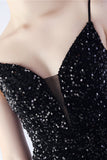 Glitter Black Mermaid Beaded Symphony Formal Dress With Side Slit