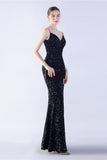 Glitter Black Mermaid Beaded Symphony Formal Dress With Side Slit