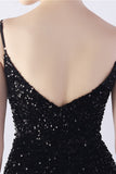 Glitter Black Mermaid Beaded Symphony Formal Dress With Side Slit