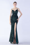 Glitter Black Mermaid Beaded Symphony Formal Dress With Side Slit