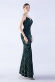 Glitter Black Mermaid Beaded Symphony Formal Dress With Side Slit