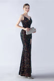 Glitter Black Mermaid Beaded Symphony Formal Dress With Side Slit