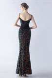 Glitter Black Mermaid Beaded Symphony Formal Dress With Side Slit