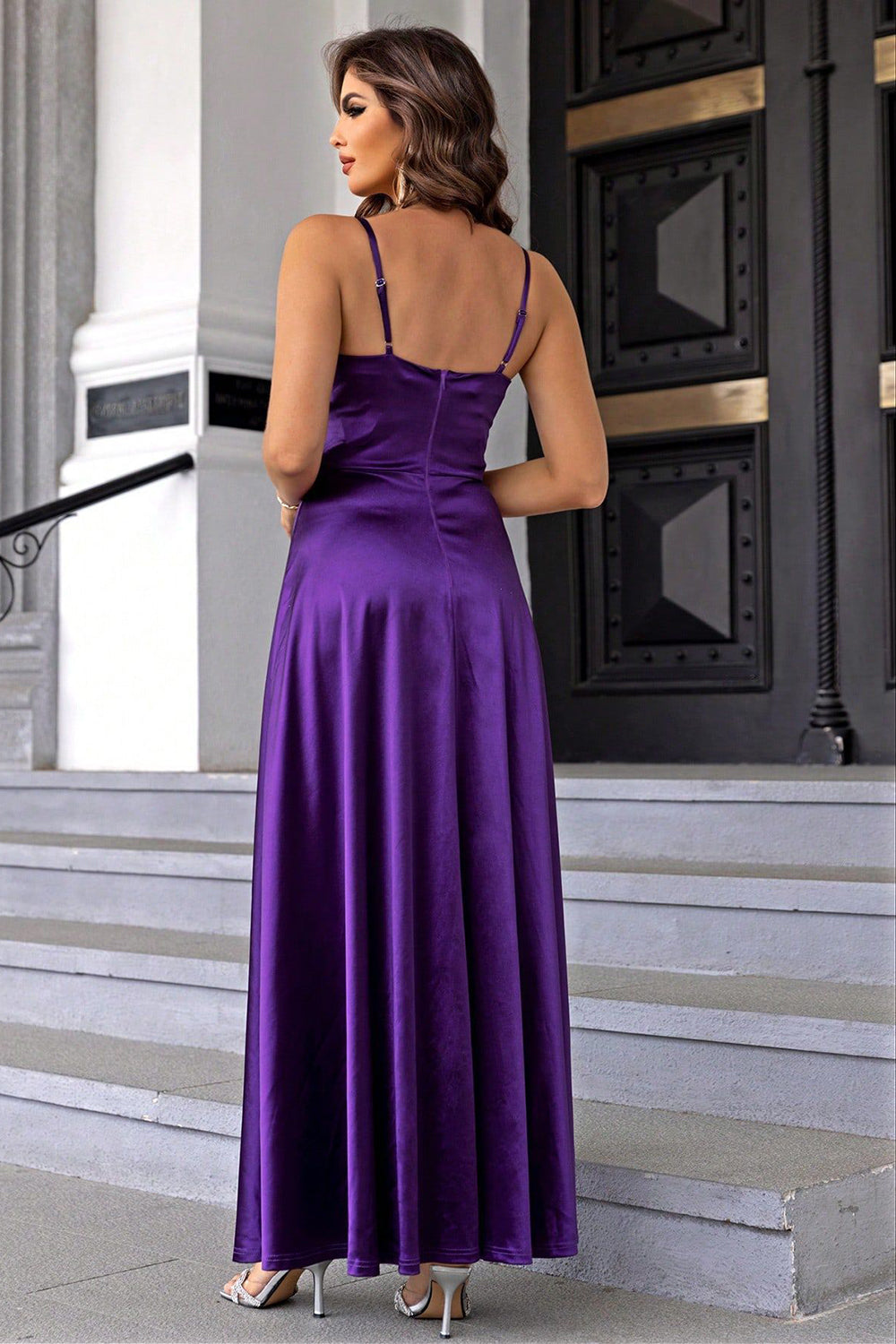 Wedtrend Women Purple Prom Dress Spaghetti Straps A-line Satin Long Evening Party Dress WEDTREND Wedtrend Women Purple Prom Dress Spaghetti Straps A-line Satin Long Evening Party Dress WEDTREND