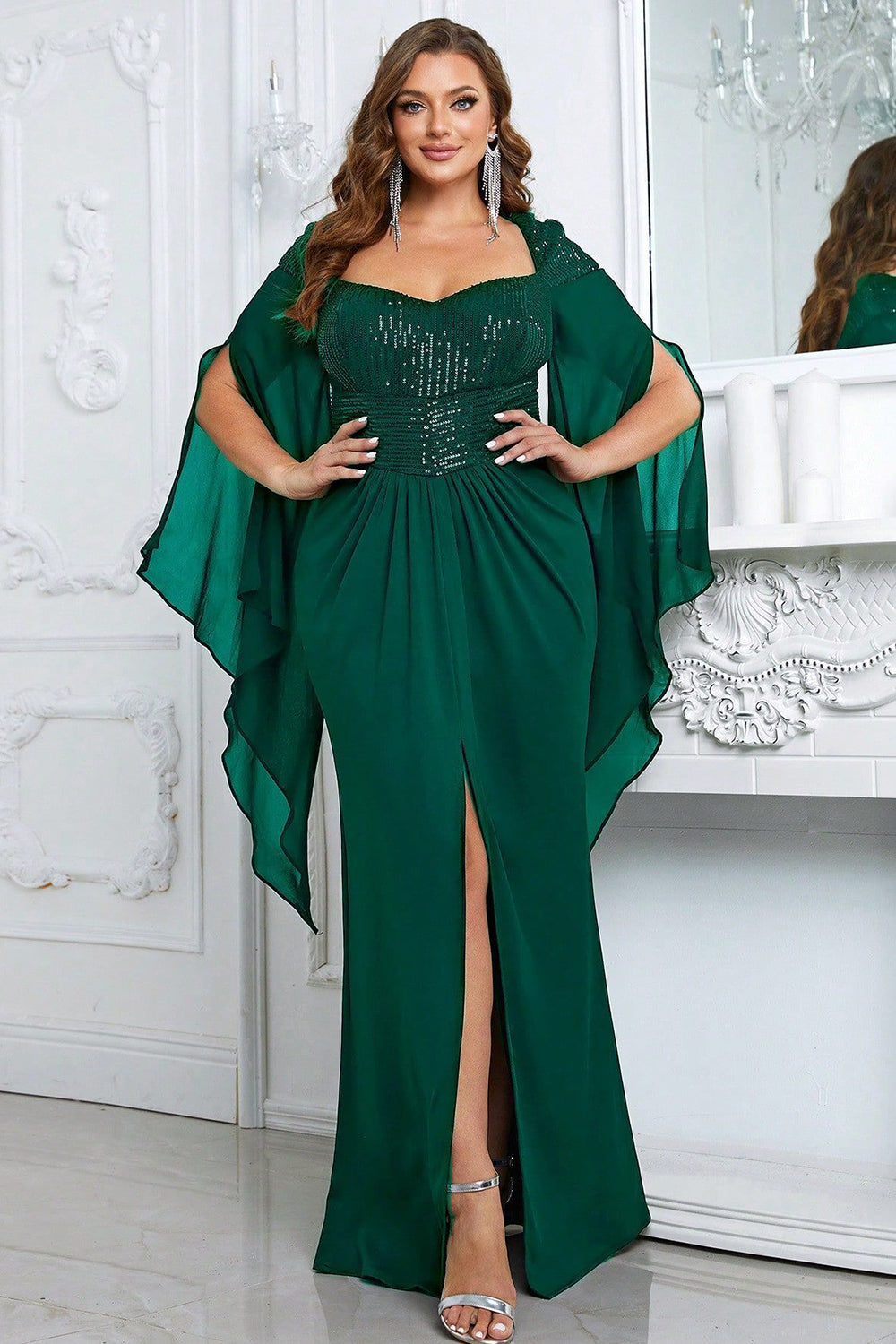 Wedtrend Women Wedding Party Dress Sequins Black Mother of the Bride Dress with Slit WEDTREND Wedtrend Women Wedding Party Dress Sequins Black Mother of the Bride Dress with Slit WEDTREND