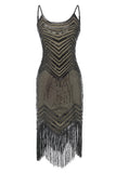 Bodycon Spaghetti Straps Fringed Vintage Party Sequin Dress