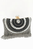 Golden Beaded Pearls Party Clutch