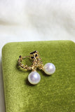 White Wheat Earrings with Pearls Wedding Party Jewelry