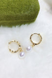 White Wheat Earrings with Pearls Wedding Party Jewelry