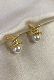 Golden Statement Vintage Bulb Pearl Wedding Earrings