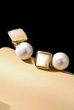 Golden Pearl Opal Temperament Wedding Earrings