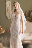 White One-tier Wedding Veil With Imitation Pearl