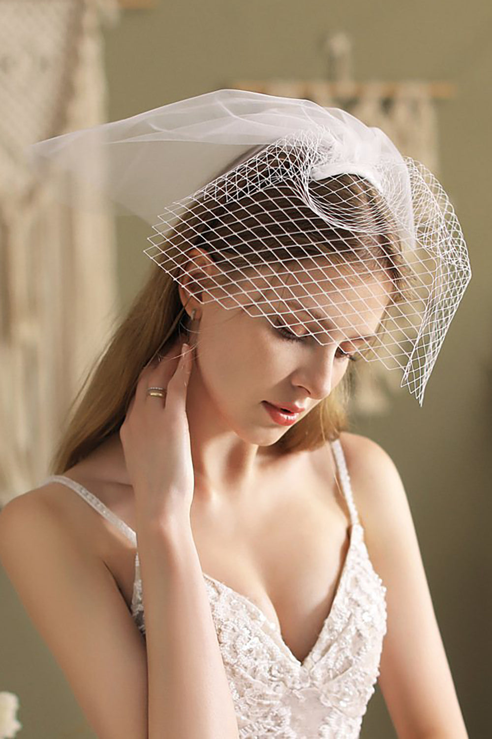 Wedtrend Women White Bridal Veil With Mesh WEDTREND