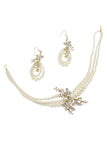 White Faux Pearl Headband Earrings Set