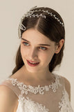 Silver Flower Shaped Rhinestone Bridal Headpiece