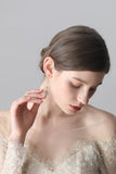 White Zircon Bridal Rhinestone Earrings