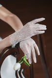 White Lace Simple Wedding Gloves