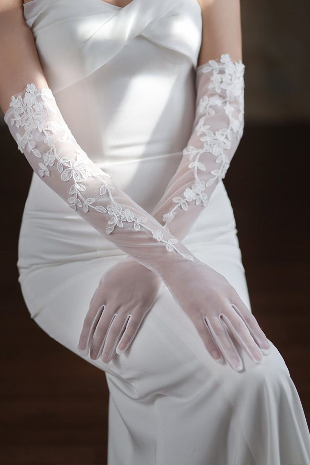 Wedtrend Women Elegant White Lace Long Wedding Gloves WEDTREND Wedtrend Women Elegant White Lace Long Wedding Gloves WEDTREND