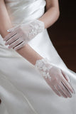 Cropped Lace Wedding Gloves