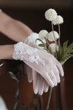 Cropped Lace Wedding Gloves