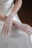 Elegant Simple Short Wedding Gloves with Beading