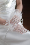 Polka Dot Lace Ribbon Wedding Gloves