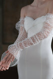 White Polka Dot Long Wedding Sleeves
