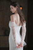 White Polka Dot Long Wedding Sleeves