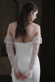 White Polka Dot Long Wedding Sleeves