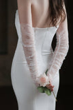Long White Pearl Bridal Wedding Sleeves
