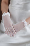 Cropped Lace Wedding Gloves