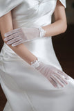 Cropped Lace Wedding Gloves