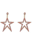 Five-Pointed Star Beaded Wedding Earrings