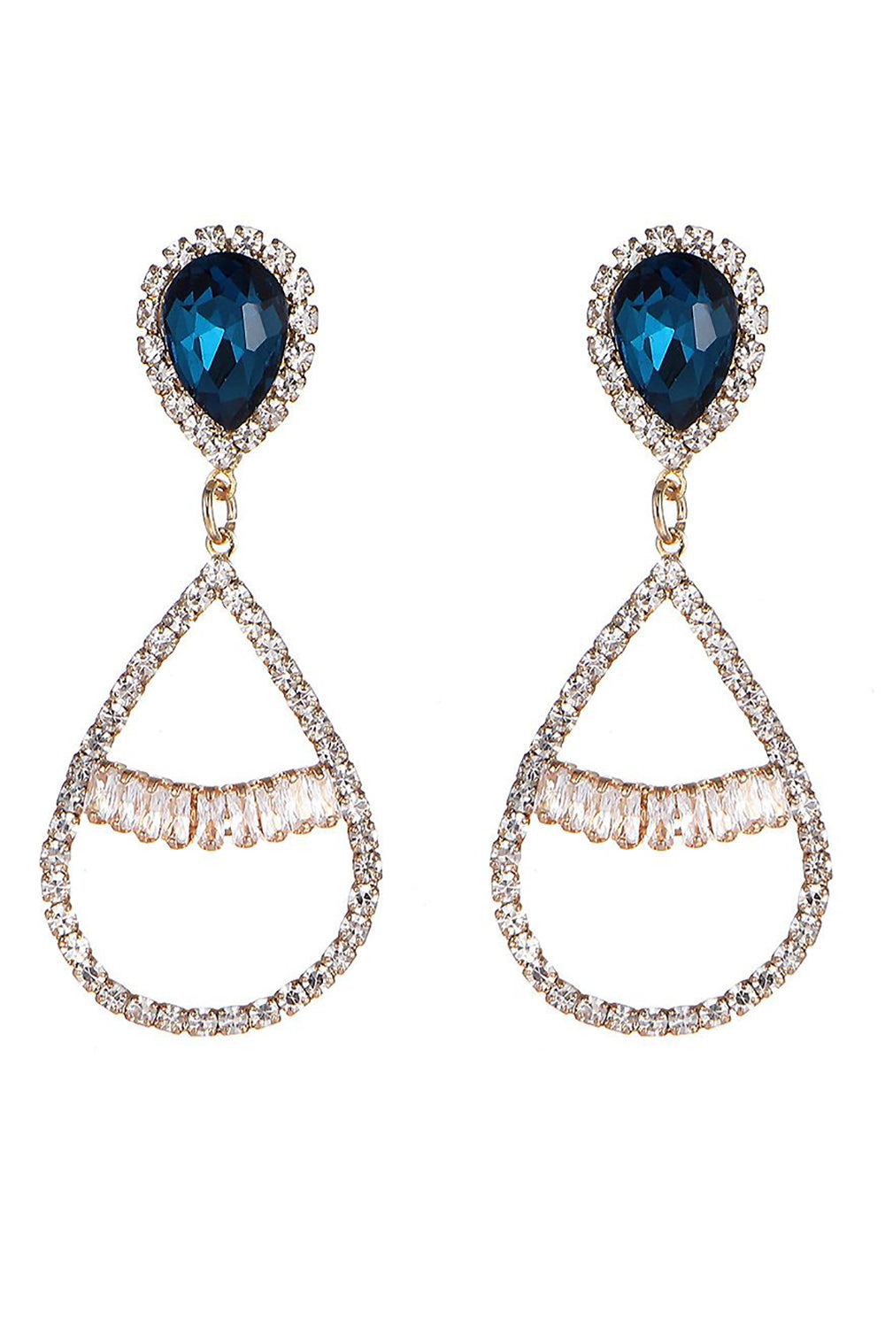 Royal Blue Beaded Wedding Earrings